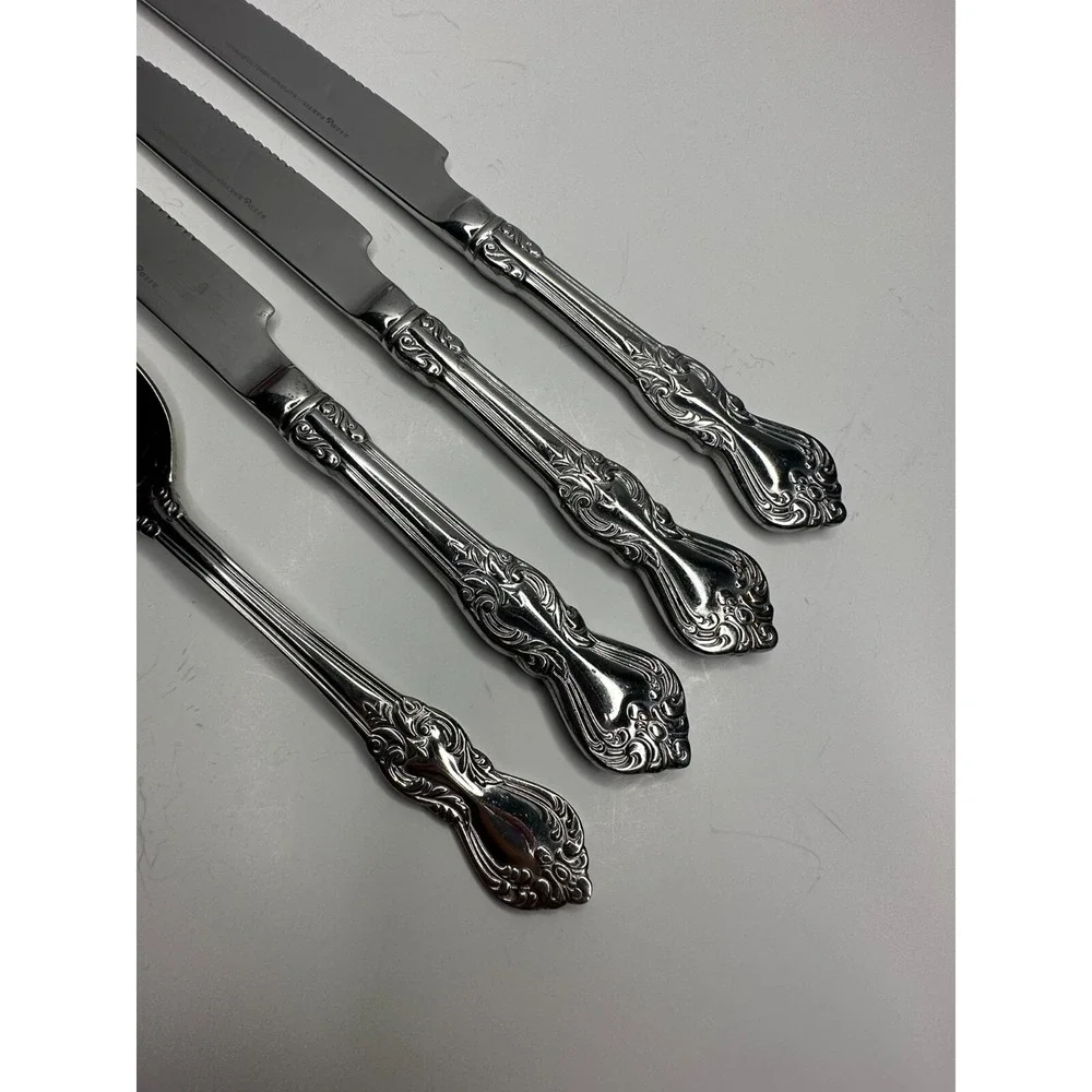 Reed & Barton Duchess of Malbough  Stainless Flatware 3 Dinner Knives 1 Teaspoon